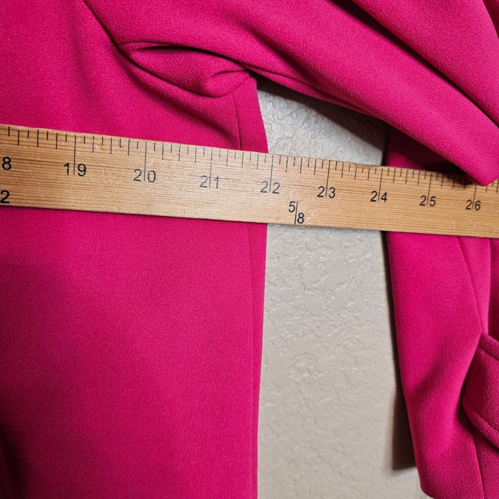 NWT Calvin Klein Womens Pink Button Front Crepe Swing Jacket Gold Buttons 14P - Picture 11 of 11